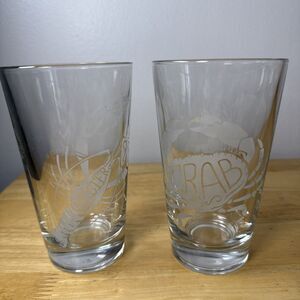 Red Lobster Crab Beer Glasses, Pint, Set Of Two, Iced Tea, Soda, Unique Seafood